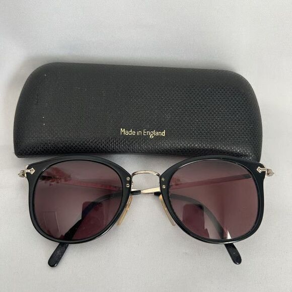 Oliver Peoples COVVE 507C Vintage Sunglasses Black Silver Frame Brown Lens main image 11